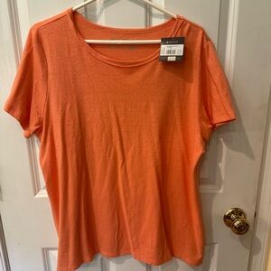 NWT Eddie Bauer Orange Relaxed Short Sleeve T-Shirt